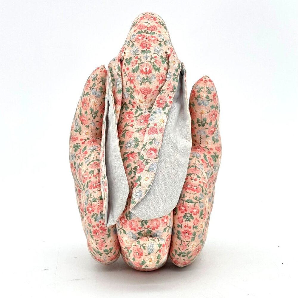 Vintage Floral Print Stuffed Easter Bunny Rabbit Plush Toy Handmade by Grandma - Picture 9 of 12
